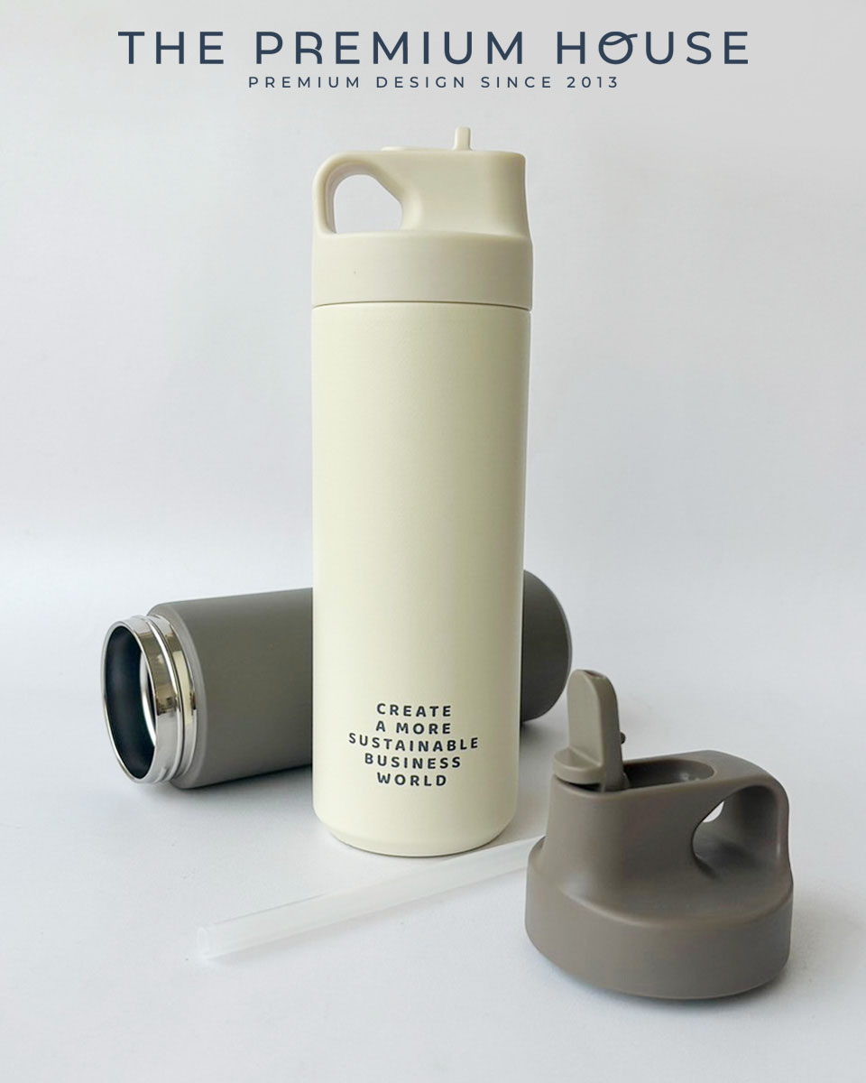 ของพรีเมี่ยม ของชำร่วย Minimal Tumbler Design กระบอกน้ำสแตนเลสเก็บอุณหภูมิ ฝาพับ 550 ml. GG-128
