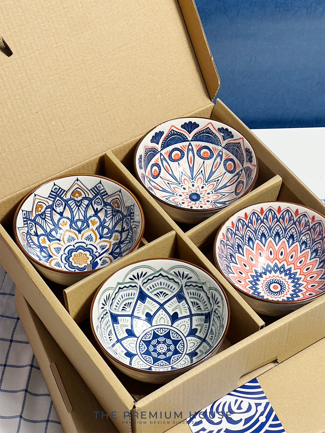 พรีเมี่ยมเซท Giftset ชุดรับไหว้ญี่ปุ่น พร้อมกล่องน้ำตาล 4 ถ้วย GB-134