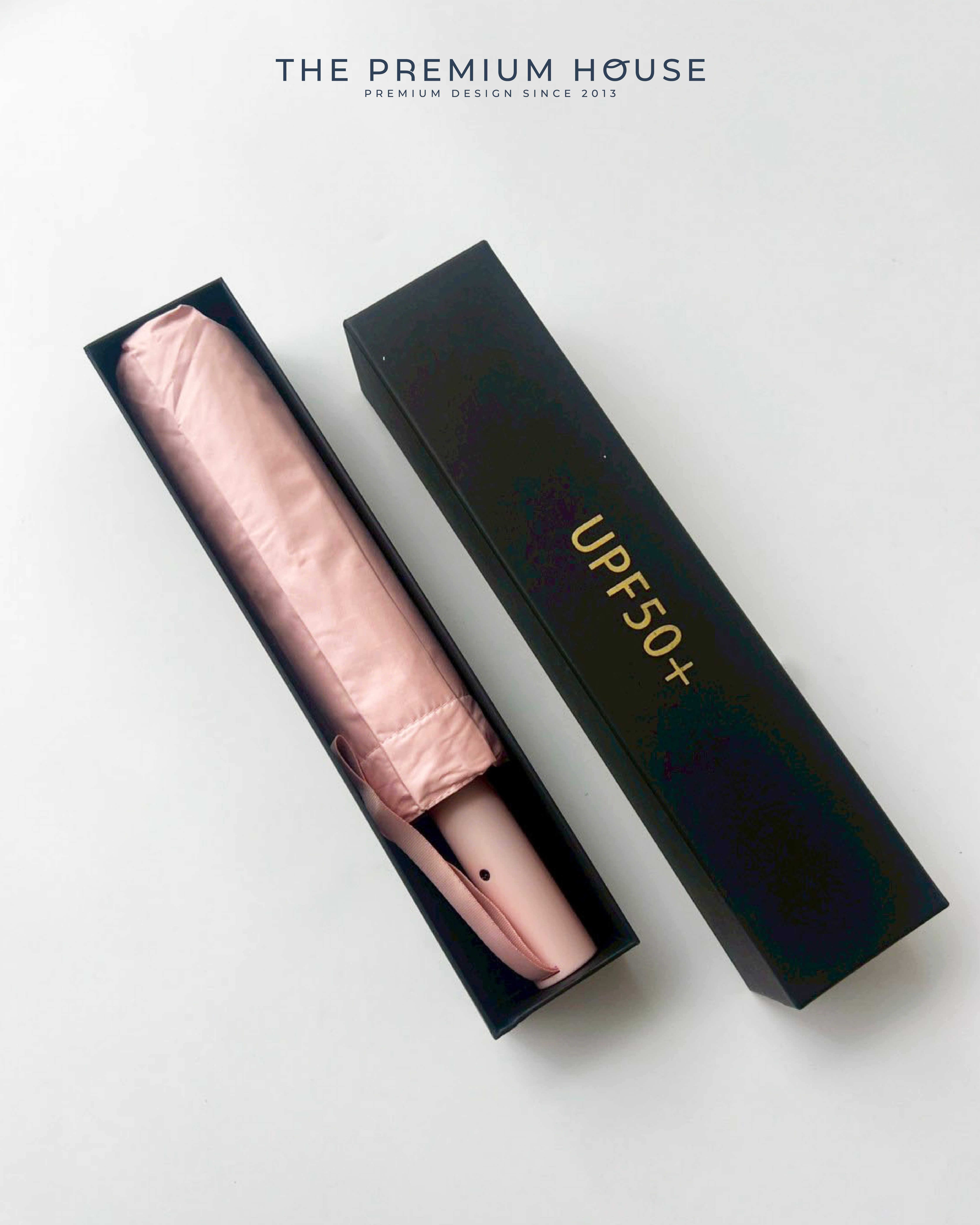 ร่มกัน UV ร่มอัตโนมัติ พร้อมกล่องกระดาษหุ้มจั่วปังสีดำ HU-112