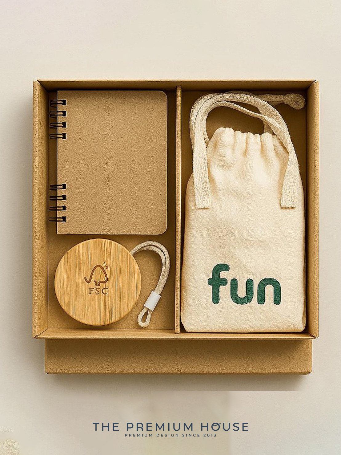 พรีเมี่ยมเซท ECO สมุดโน้ต สายชาร์จ ถุงผ้า