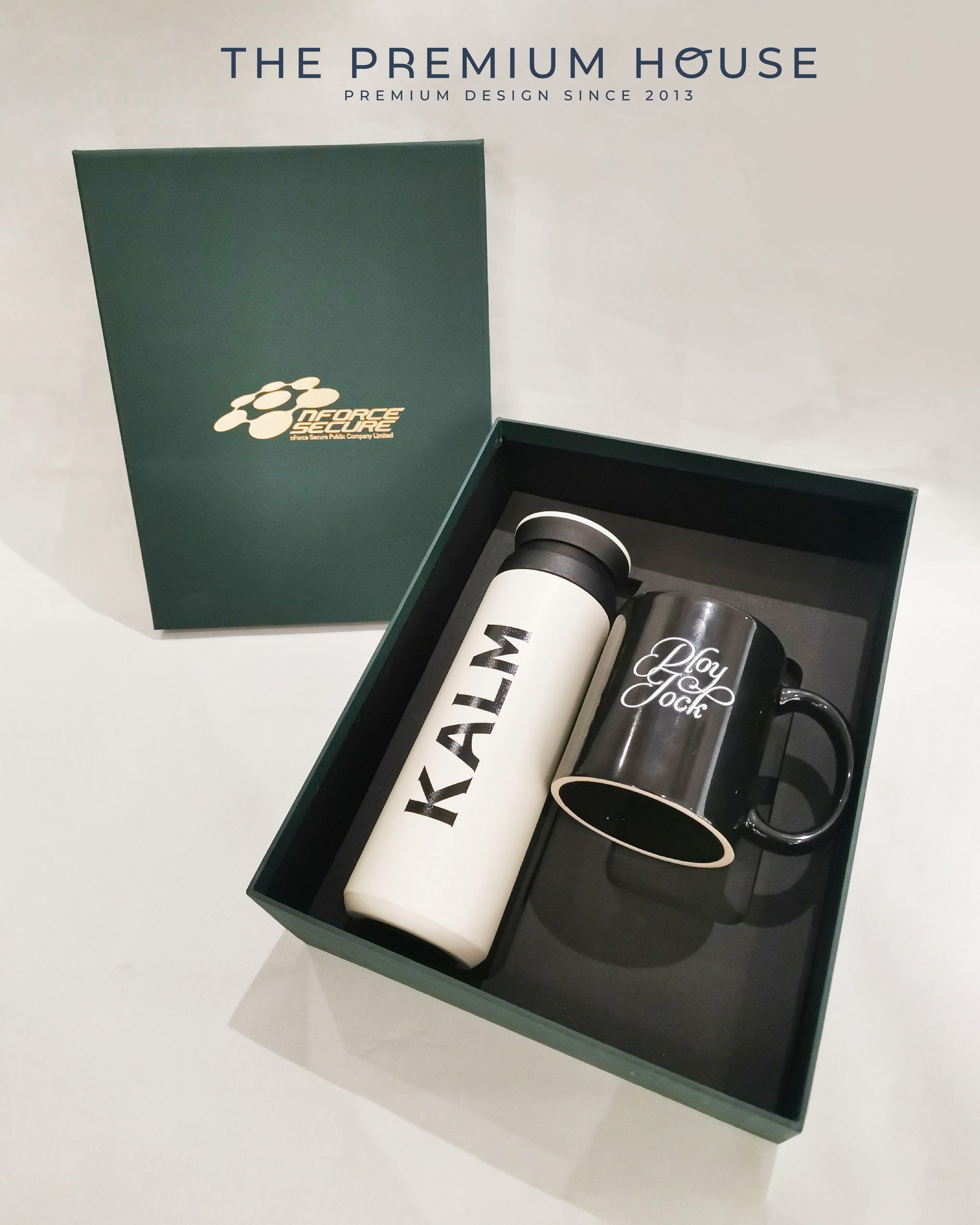 พรีเมี่ยมเซท Giftset ของรับไหว้ รักษ์โลก - แก้วน้ำเซรามิก  + กระบอกน้ำเก็บอุณหภูมิ