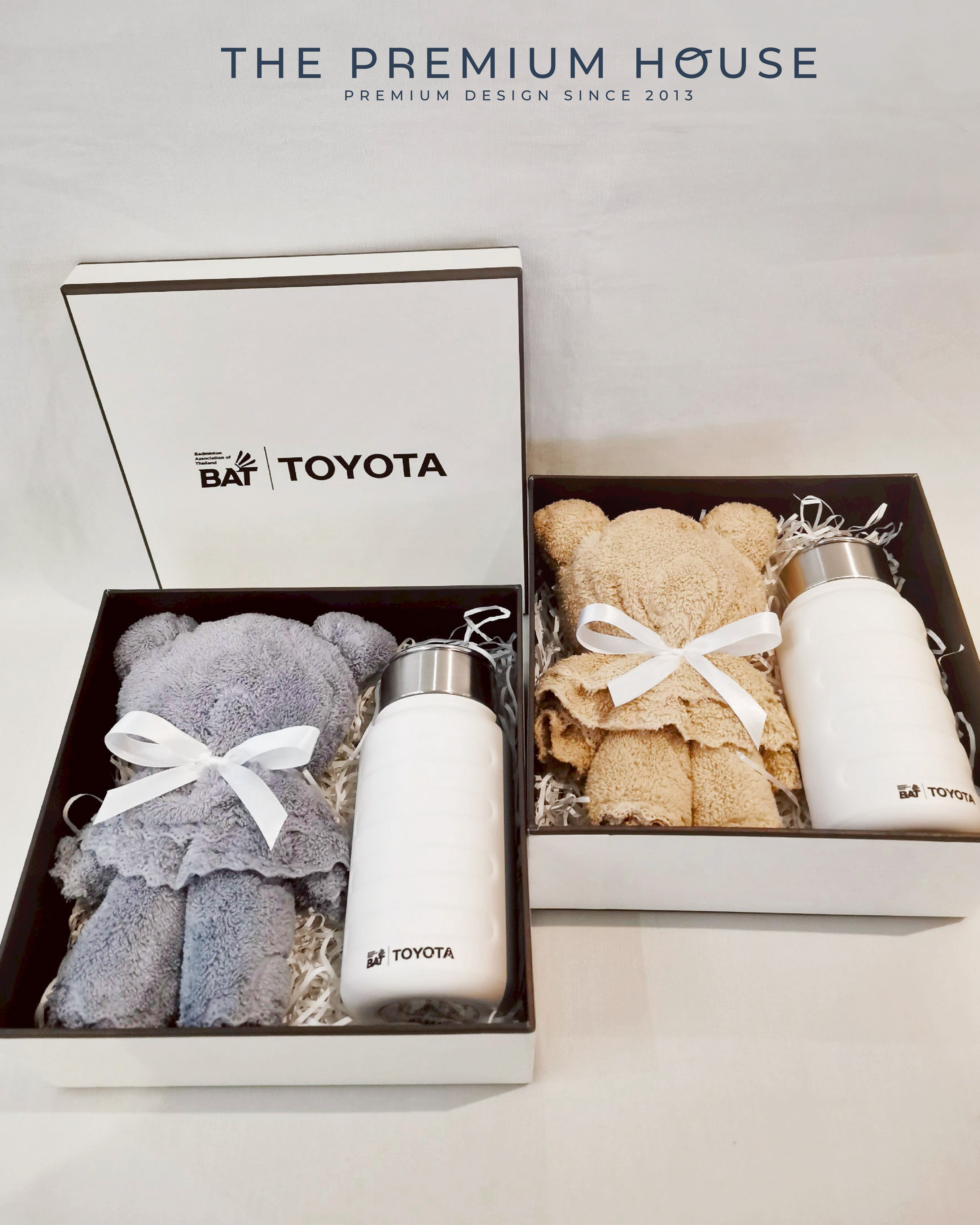 พรีเมี่ยมเซท Giftset ของรับไหว้ รักษ์โลก - ผ้าขนหนู  + กระบอกน้ำเก็บอุณหภูมิ