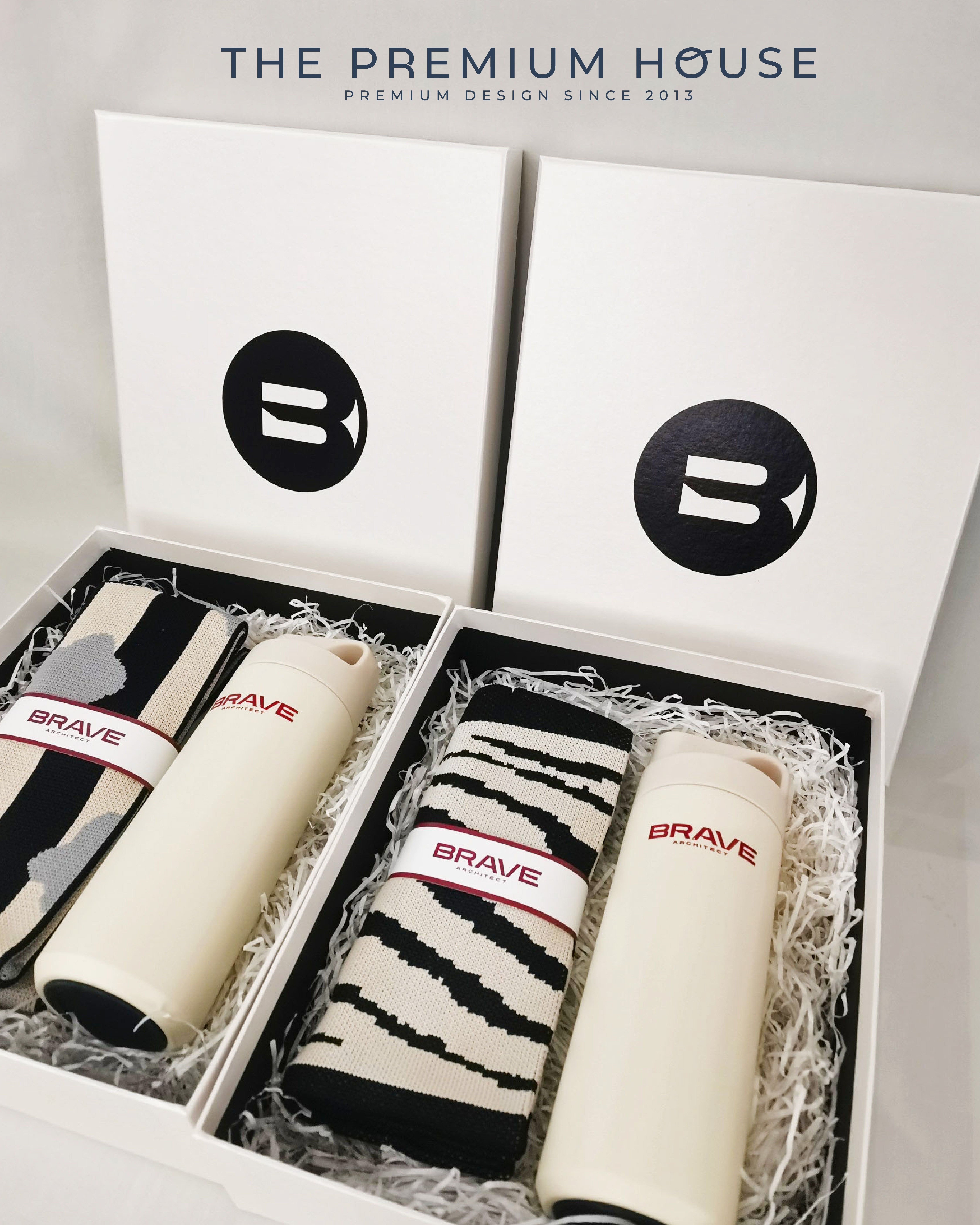 พรีเมี่ยมเซท Giftset ของรับไหว้ รักษ์โลก - กระเป๋าผ้าถักเกาหลี + กระบอกน้ำเก็บอุณหภูมิ