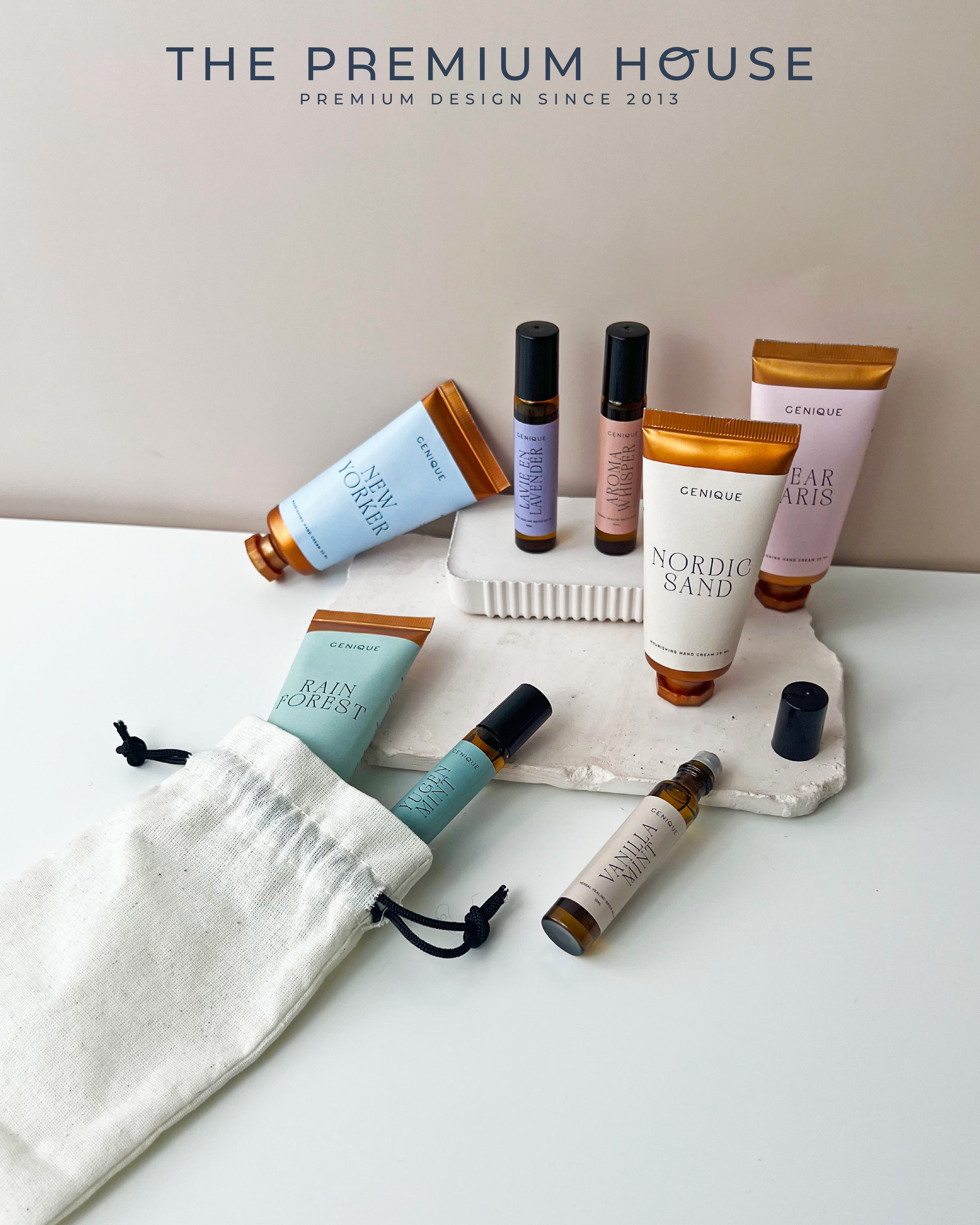 พรีเมี่ยมเซท Giftset Happy Heal พิมเสนน้ำ + Hand cream ในถุงผ้า