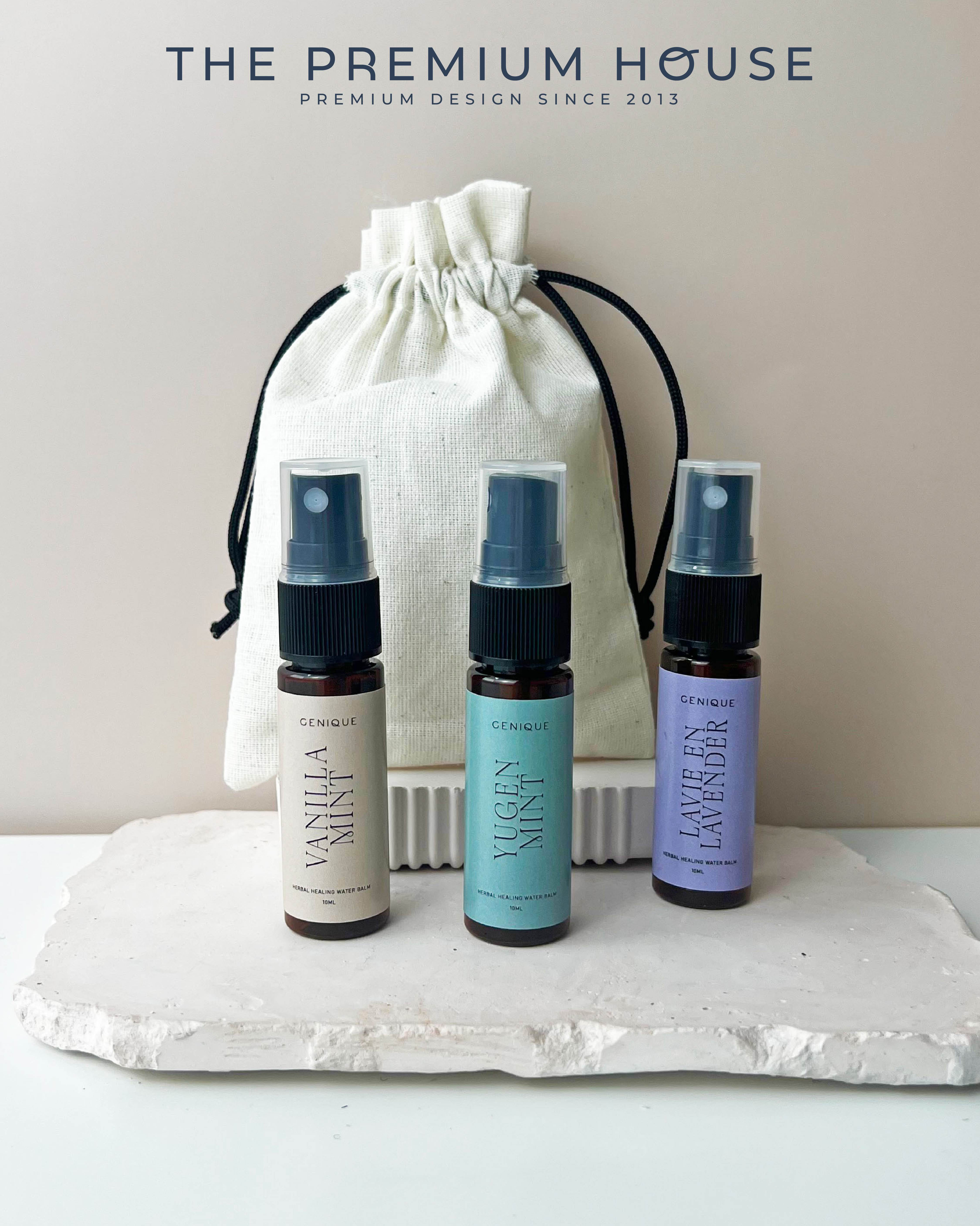 พรีเมี่ยมเซท Giftset Happy Heal - Room Spray 3 ขวด ในถุงผ้า