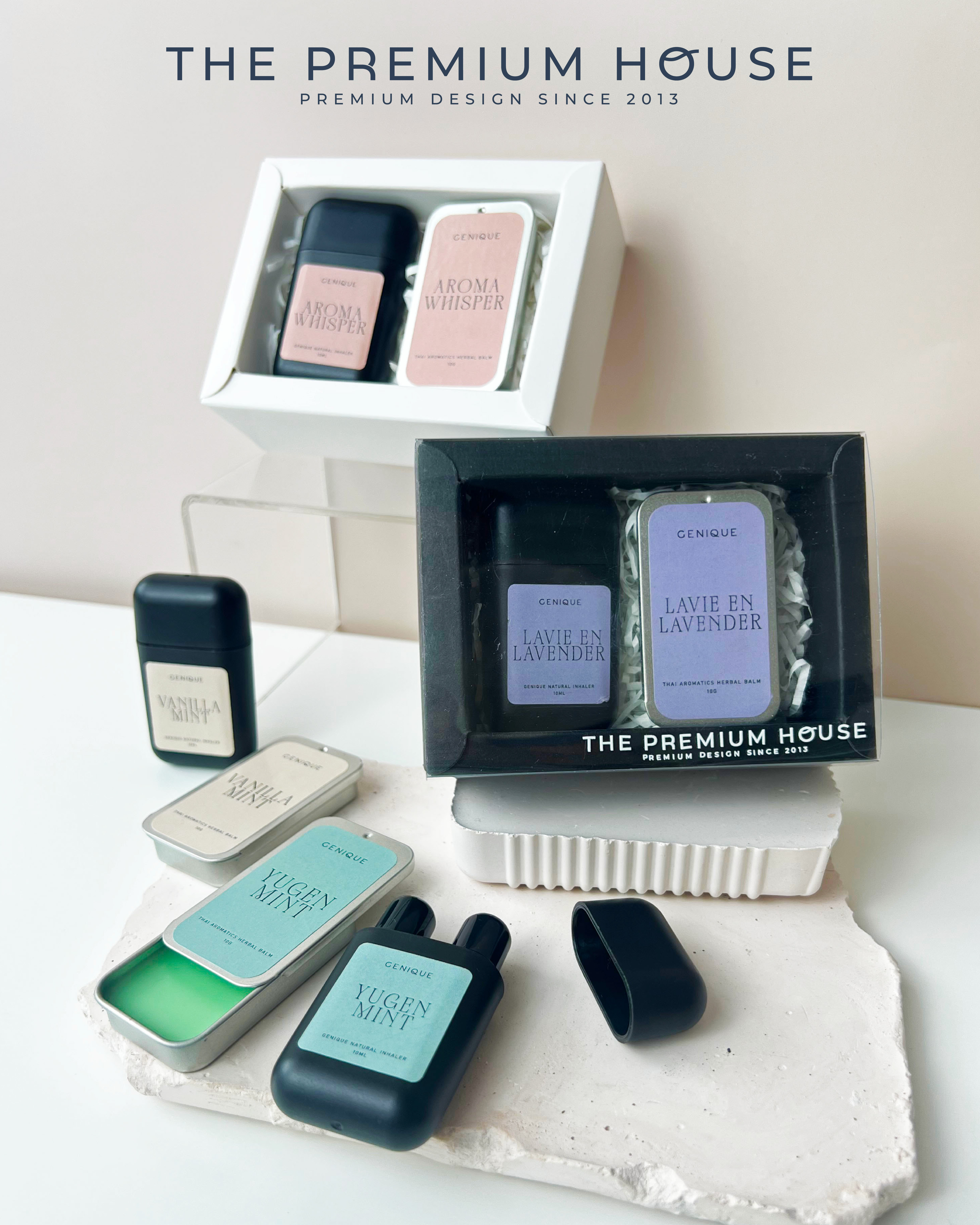 พรีเมี่ยมเซท Giftset Happy Heal ยาดมสองรู+ Herbal balm