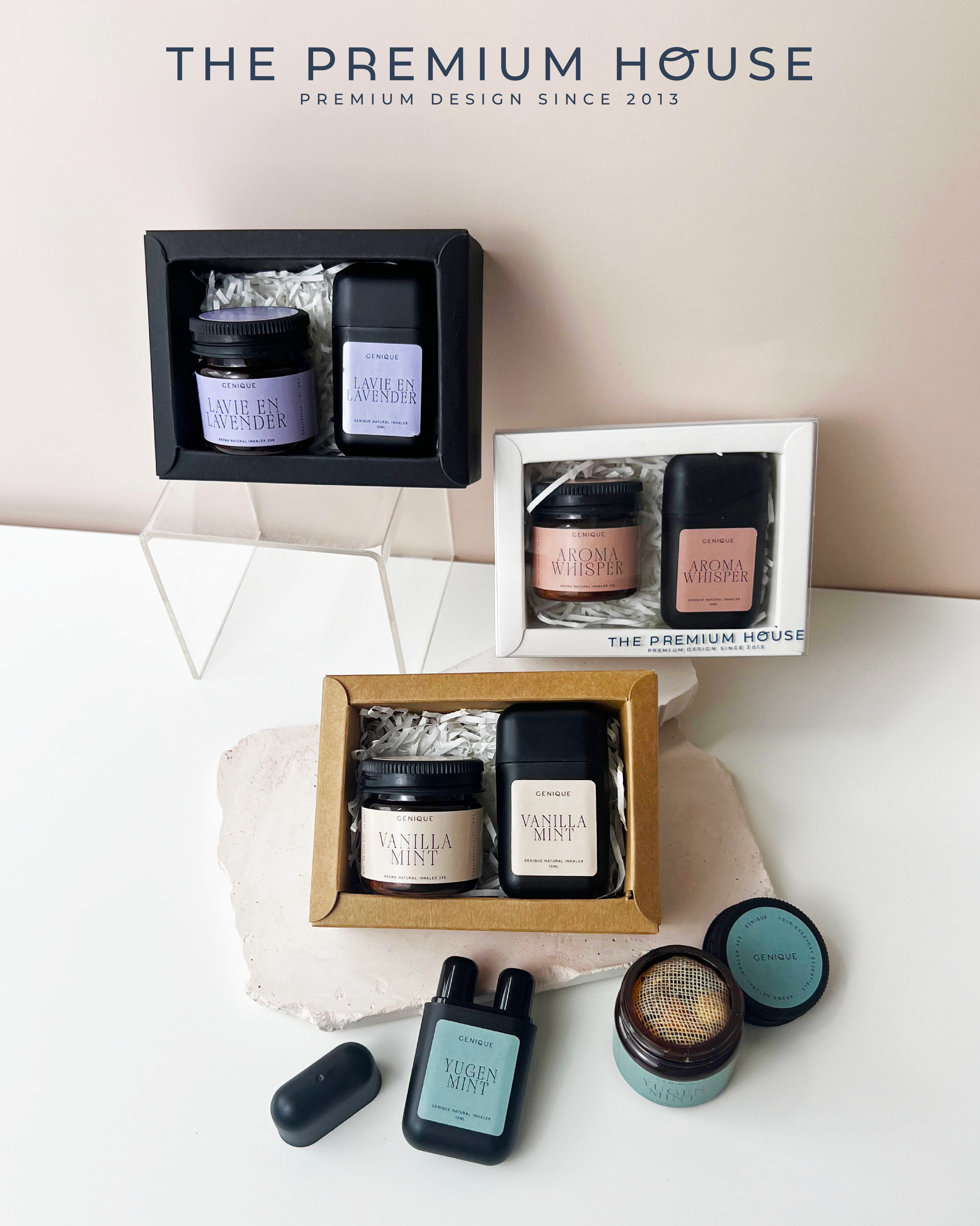 พรีเมี่ยมเซท Giftset Happy Heal ยาดมขวดสีชา+ยาดมสองรู