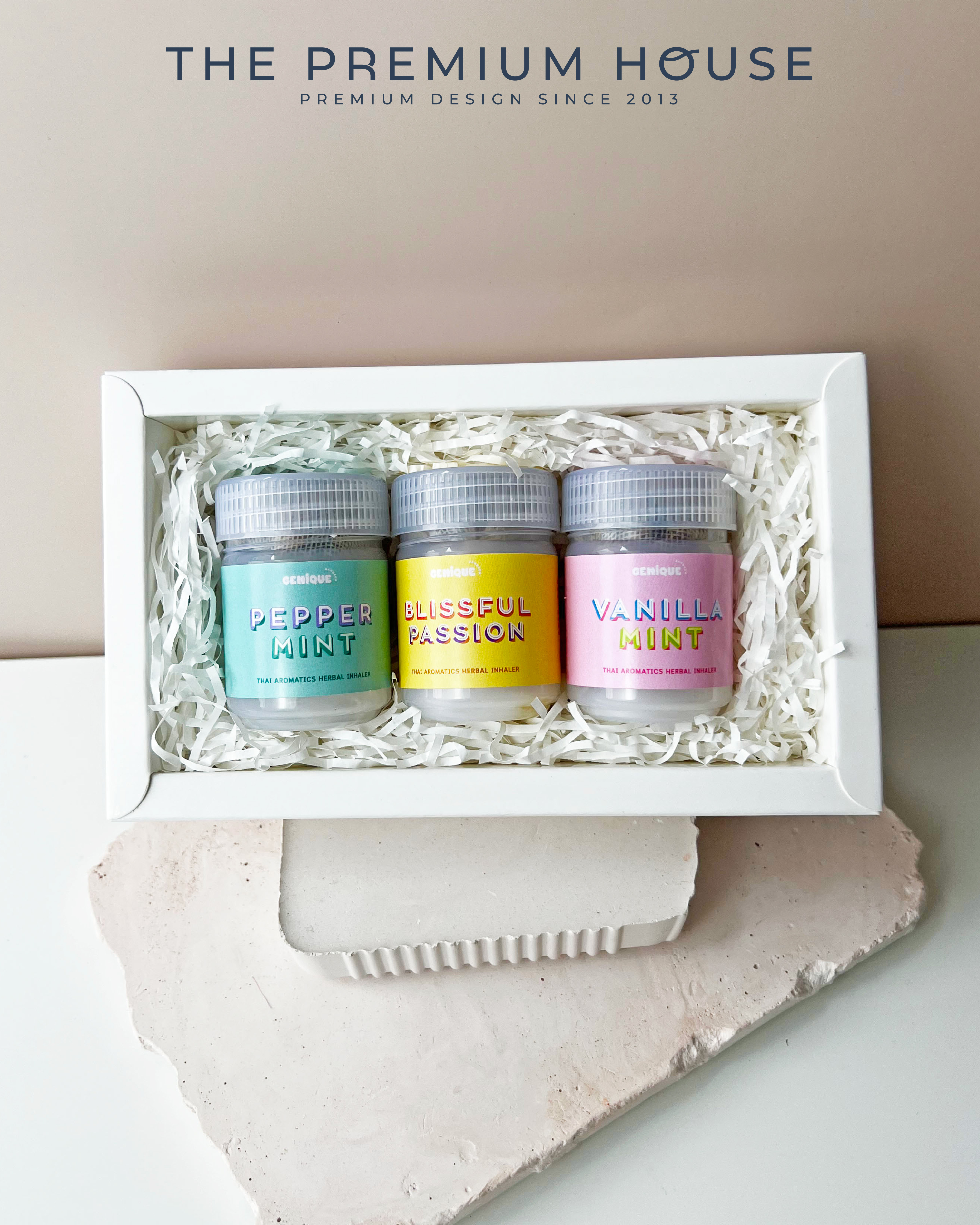 พรีเมี่ยมเซท Giftset  Happy Heal ยาดมขวดขาวขุ่น 3 ขวด