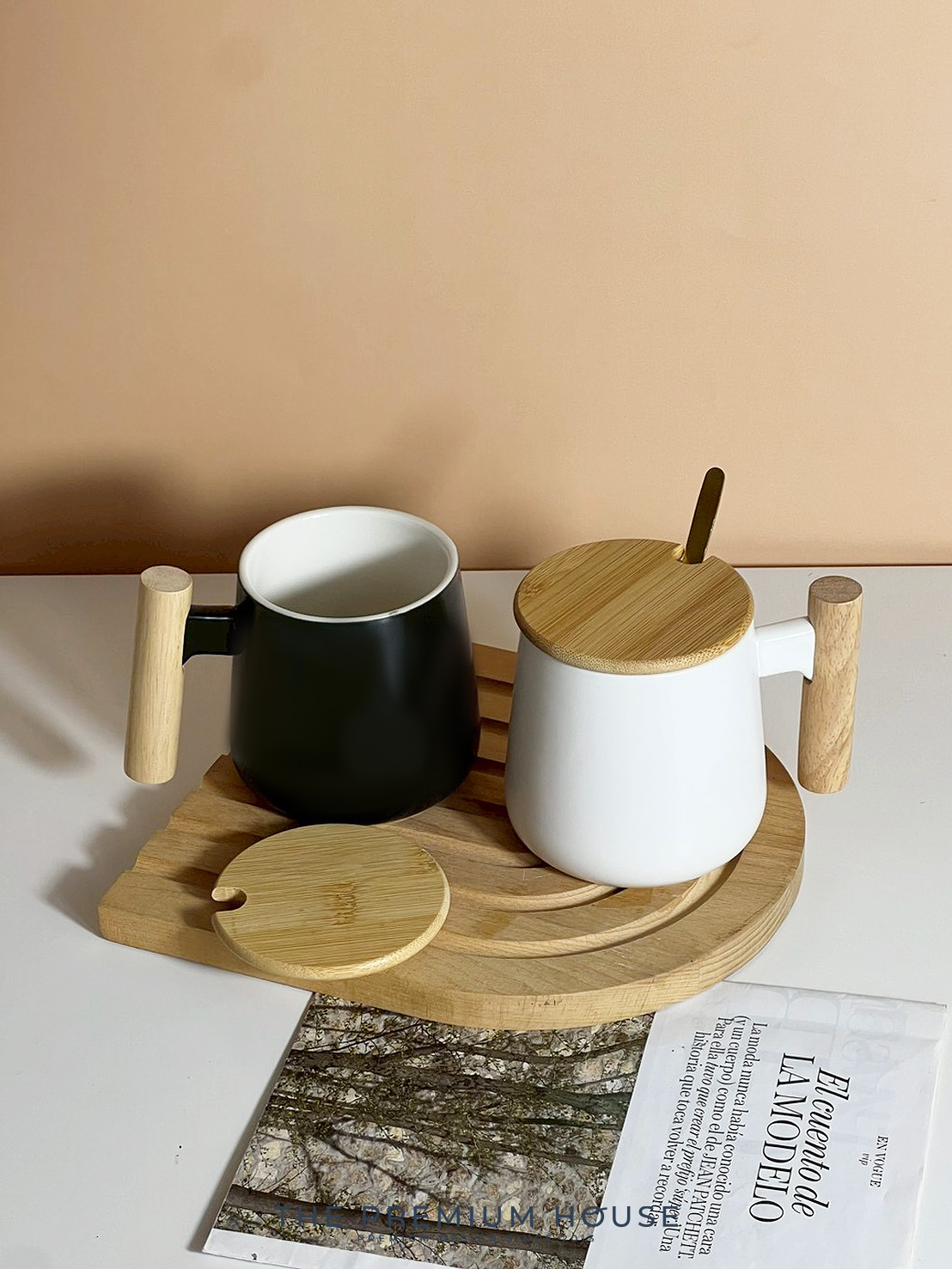 แก้วเซรามิค ฝาปิดลายไม้ GG-189