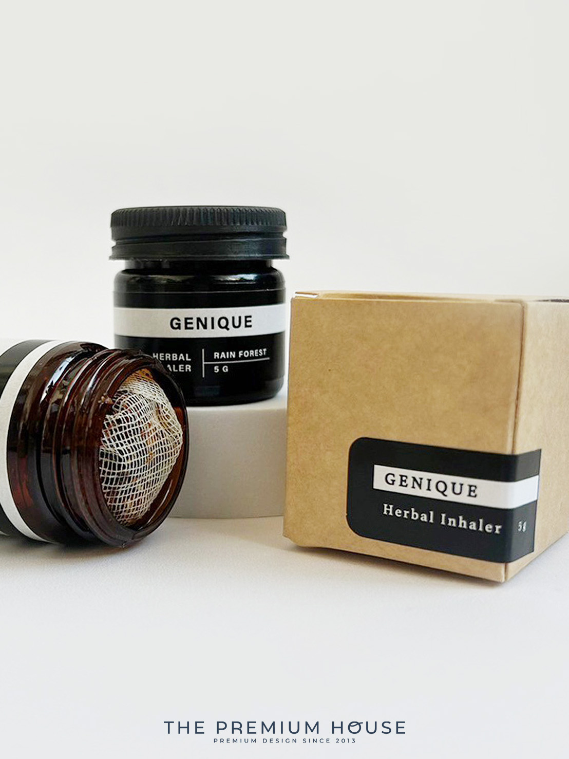 Premium set ยาดมกระปุกสีชา ขนาด 5 กรัม พร้อมกล่อง PH-001