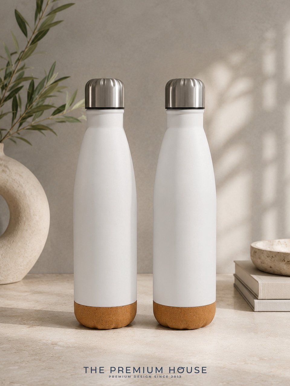 ของพรีเมี่ยม Insulated vacuum water bottle with corks base CGG-103