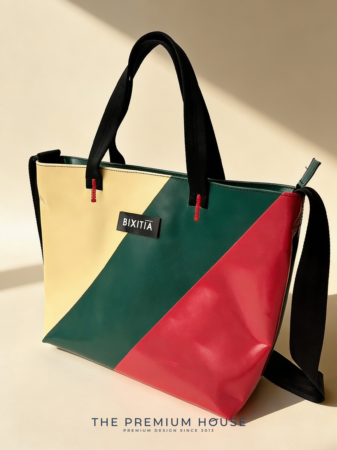 ของพรีเมี่ยม  กระเป๋าถือมีซิปพร้อมสายสะพาย ผ้าใบสีตัด HA-137