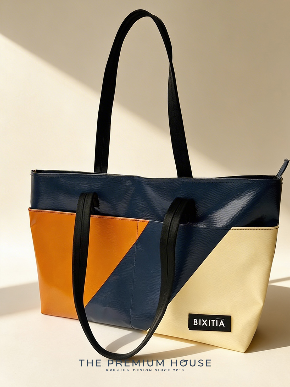 ของพรีเมี่ยม กระเป๋าสะพายมีซิป ผ้าใบสีตัด HA-138