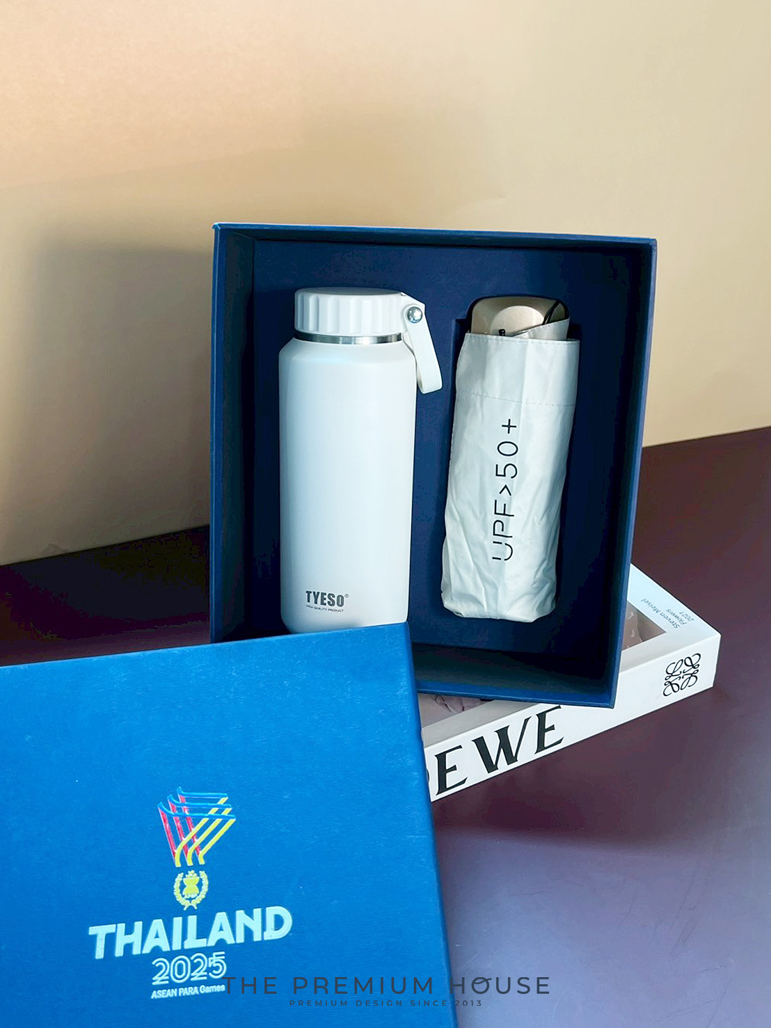 Premium set กระบอกน้ำเก็บอุณหภูมิ Tyeso ร่มกัน UV พร้อมกล่อง